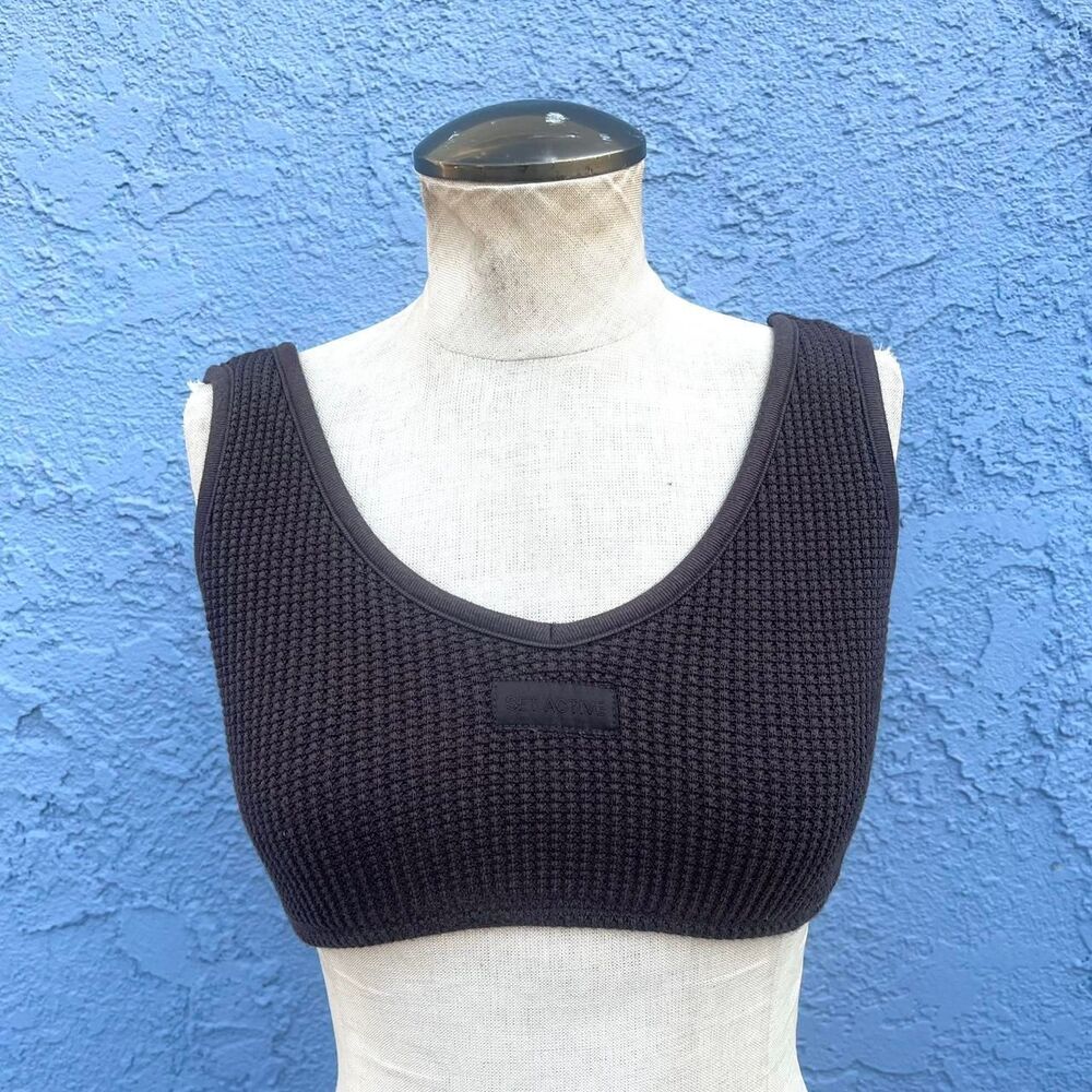 Set Active Thermal Crop Top activewear Size small in Brown